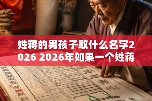 姓蒋的男孩子取什么名字2026 2026年如果一个姓蒋的男孩要取名字应该取什么名字