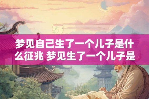 梦见自己生了一个儿子是什么征兆 梦见生了一个儿子是什么预示意义呢