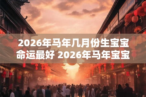 2026年马年几月份生宝宝命运最好 2026年马年宝宝出生月份对命运有何影响