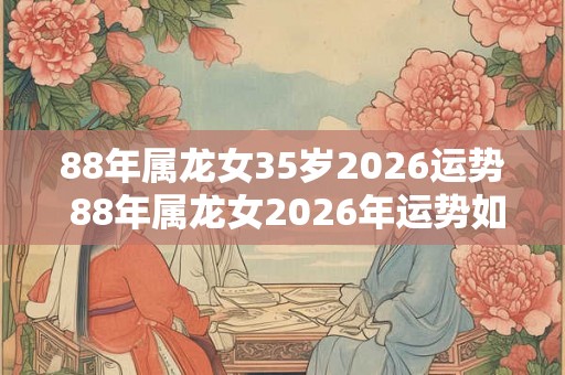88年属龙女35岁2026运势 88年属龙女2026年运势如何35岁的她会有怎样的发展