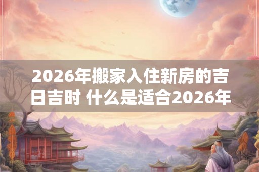 2026年搬家入住新房的吉日吉时 什么是适合2026年搬家入住新房的吉日吉时