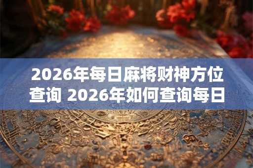 2026年每日麻将财神方位查询 2026年如何查询每日麻将财神方位