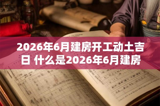 2026年6月建房开工动土吉日 什么是2026年6月建房开工动土的吉日