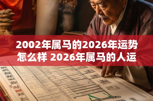 2002年属马的2026年运势怎么样 2026年属马的人运势如何2002年出生的马年人会有何变化