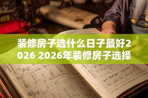 装修房子选什么日子最好2026 2026年装修房子选择哪些吉日最佳