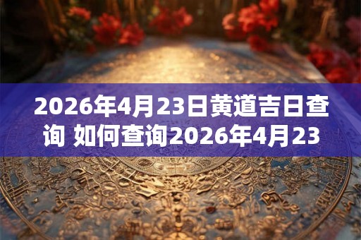 2026年4月23日黄道吉日查询 如何查询2026年4月23日的黄道吉日