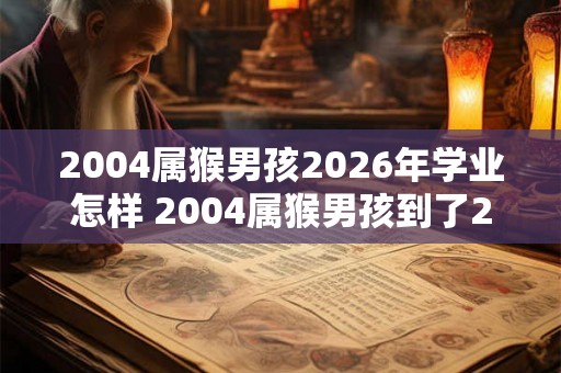 2004属猴男孩2026年学业怎样 2004属猴男孩到了2026年学业会有怎样的表现