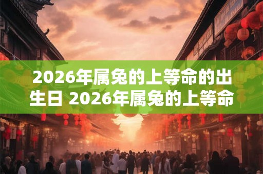 2026年属兔的上等命的出生日 2026年属兔的上等命出生的日子是哪一天