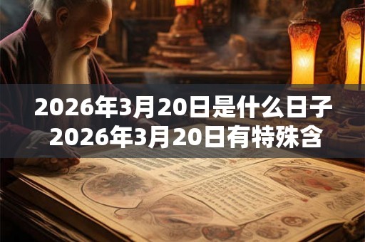 2026年3月20日是什么日子 2026年3月20日有特殊含义吗