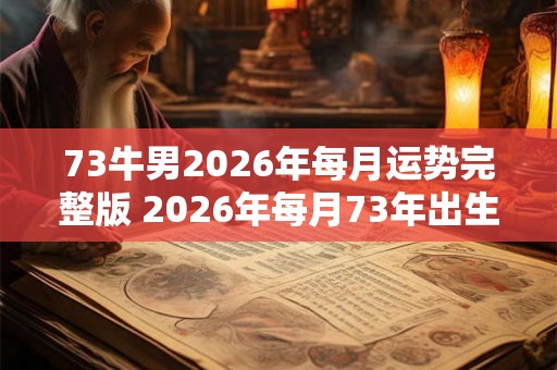 73牛男2026年每月运势完整版 2026年每月73年出生的牛男的运势如何