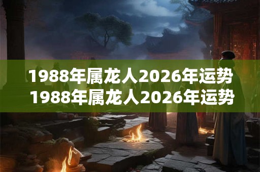 1988年属龙人2026年运势 1988年属龙人2026年运势如何