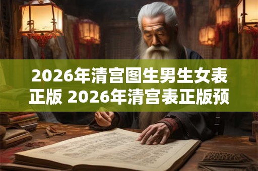 2026年清宫图生男生女表正版 2026年清宫表正版预测男女宝宝生育概率如何