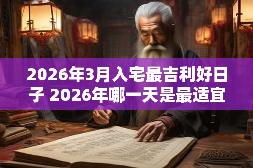 2026年3月入宅最吉利好日子 2026年哪一天是最适宜入宅的吉利好日子