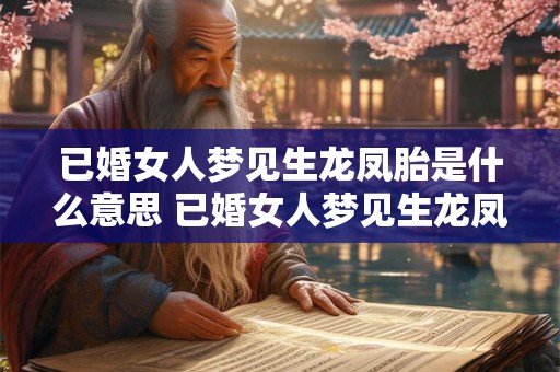 已婚女人梦见生龙凤胎是什么意思 已婚女人梦见生龙凤胎代表什么含义