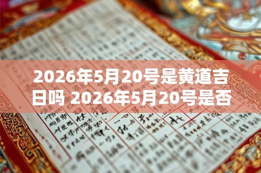 2026年5月20号是黄道吉日吗 2026年5月20号是否适合选黄道吉日