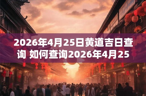 2026年4月25日黄道吉日查询 如何查询2026年4月25日黄道吉日