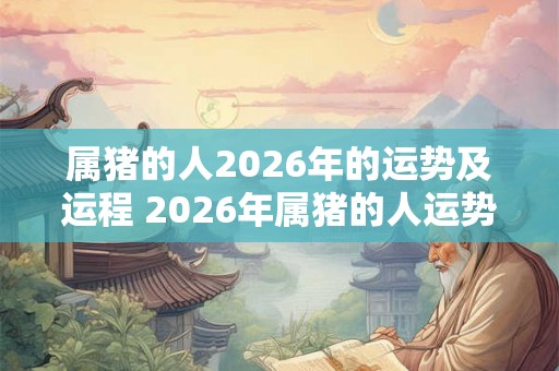 属猪的人2026年的运势及运程 2026年属猪的人运势如何未来一年的运程如何发展