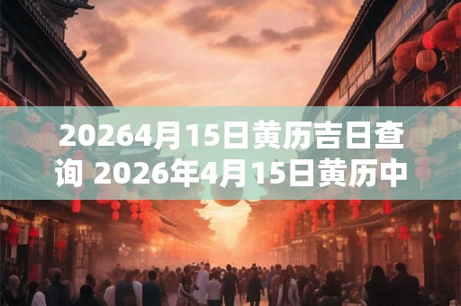 20264月15日黄历吉日查询 2026年4月15日黄历中哪些日子是吉日
