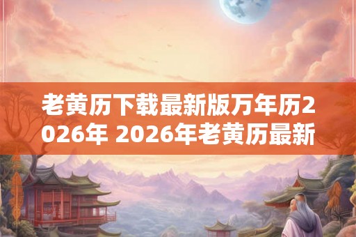老黄历下载最新版万年历2026年 2026年老黄历最新版下载是否是万年历