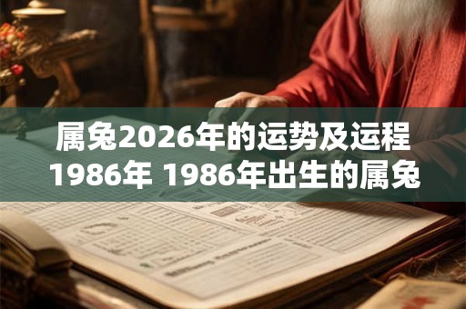 属兔2026年的运势及运程1986年 1986年出生的属兔人2026年的运势和运程如何