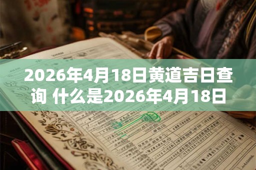 2026年4月18日黄道吉日查询 什么是2026年4月18日的黄道吉日