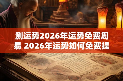 测运势2026年运势免费周易 2026年运势如何免费提供周易运势测试