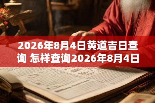 2026年8月4日黄道吉日查询 怎样查询2026年8月4日的黄道吉日