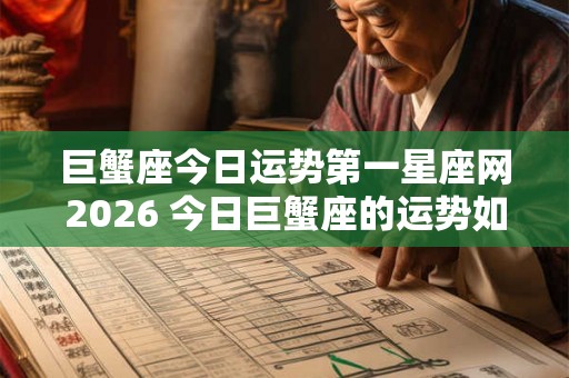 巨蟹座今日运势第一星座网2026 今日巨蟹座的运势如何第一星座网2026为你揭晓 巨蟹座今日运势第一星座网2026 今日巨蟹座的运势如何第一星座网2026为你揭晓