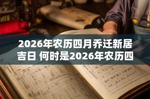 2026年农历四月乔迁新居吉日 何时是2026年农历四月适合乔迁新居的吉日