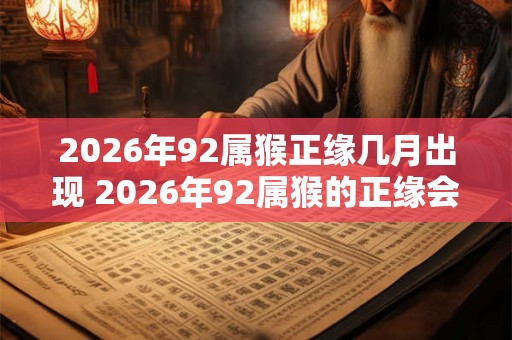 2026年92属猴正缘几月出现 2026年92属猴的正缘会在哪个月出现