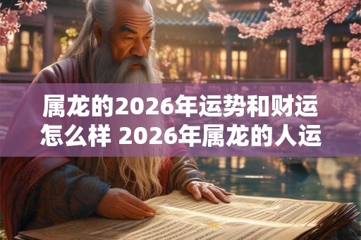 属龙的2026年运势和财运怎么样 2026年属龙的人运势和财运会如何