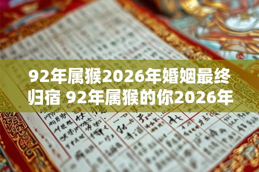 92年属猴2026年婚姻最终归宿 92年属猴的你2026年的婚姻走向将何去何从最终会与谁携手共度一生