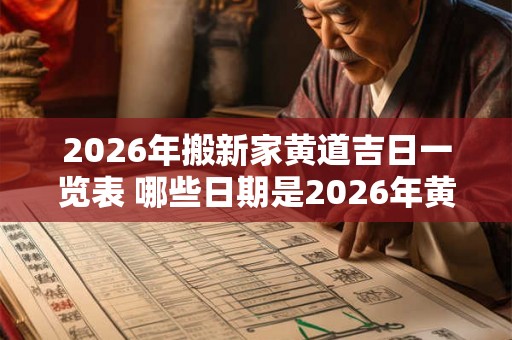 2026年搬新家黄道吉日一览表 哪些日期是2026年黄道吉日搬新家的最佳选择 2026年搬新家黄道吉日一览表 哪些日期是2026年黄道吉日搬新家的最佳选择