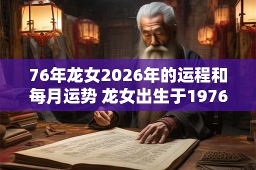 76年龙女2026年的运程和每月运势 龙女出生于1976年2026年的吉凶运势如何每月运势又如何