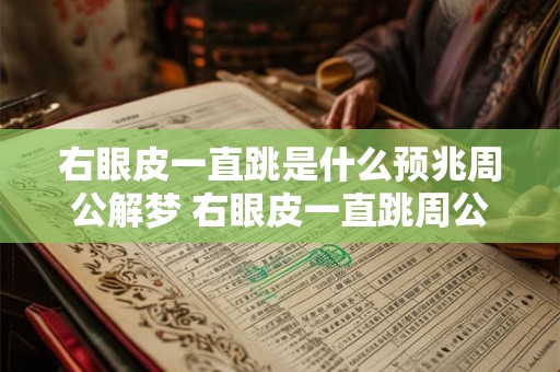 右眼皮一直跳是什么预兆周公解梦 右眼皮一直跳周公解梦预示着什么