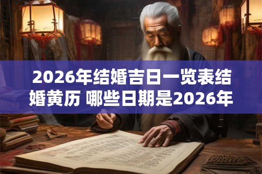 2026年结婚吉日一览表结婚黄历 哪些日期是2026年结婚的吉日看结婚黄历一览表