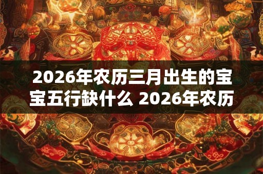 2026年农历三月出生的宝宝五行缺什么 2026年农历三月出生的宝宝五行缺少哪个