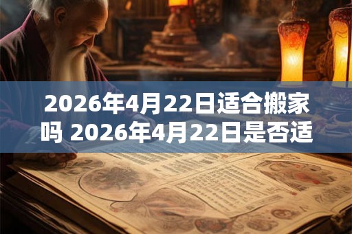 2026年4月22日适合搬家吗 2026年4月22日是否适合搬家