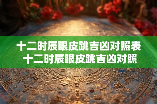 十二时辰眼皮跳吉凶对照表 十二时辰眼皮跳吉凶对照表可以用来预测什么 十二时辰眼皮跳吉凶对照表 十二时辰眼皮跳吉凶对照表可以用来预测什么