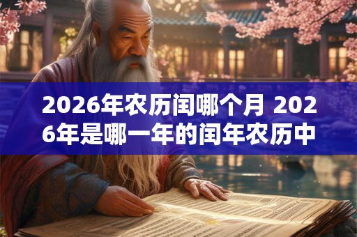 2026年农历闰哪个月 2026年是哪一年的闰年农历中是哪个月有闰月