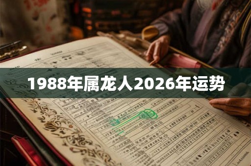1988年属龙人2026年运势 1988年属龙人2026年运势