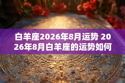 白羊座2026年8月运势 2026年8月白羊座的运势如何