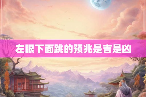 左眼下面跳的预兆是吉是凶 左眼下面跳的预兆是吉是凶