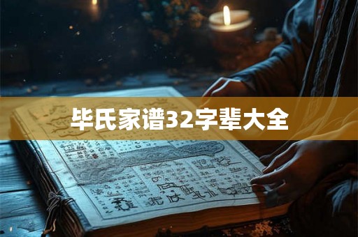 毕氏家谱32字辈大全