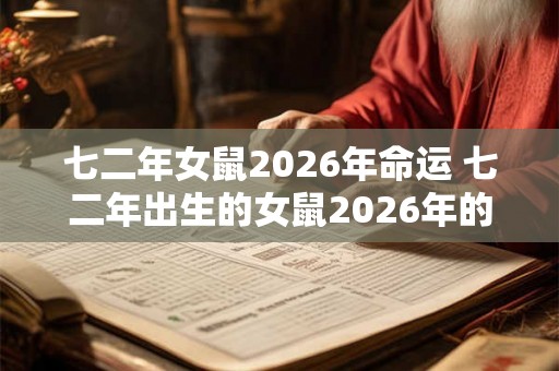 七二年女鼠2026年命运 七二年出生的女鼠2026年的命运如何