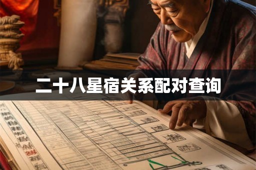 二十八星宿关系配对查询 二十八星宿关系配对查询