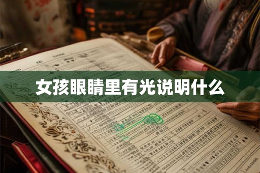 女孩眼睛里有光说明什么 女孩眼睛里有光说明什么