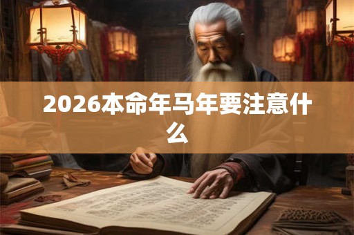 2026本命年马年要注意什么 2026本命年马年要注意什么