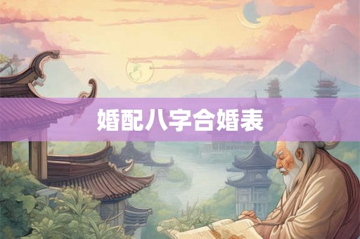 婚配八字合婚表