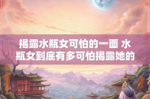 揭露水瓶女可怕的一面 水瓶女到底有多可怕揭露她的一面